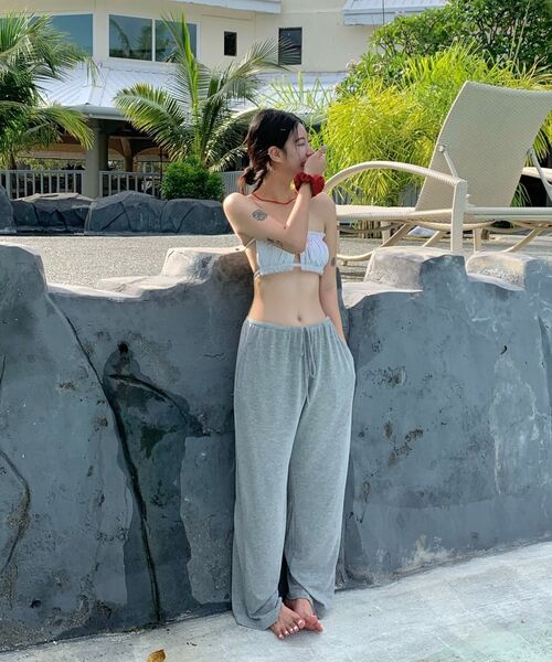 LADY VOLUME(レディーボリューム)の「レアリブドワイドパンツ (GREY)(スウェットパンツ・レディース・その他・MEDIUM/SMALL)」の8枚目の写真