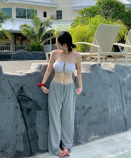 LADY VOLUME(レディーボリューム)の「レアリブドワイドパンツ (GREY)(スウェットパンツ・レディース・その他・MEDIUM/SMALL)」の9枚目の写真