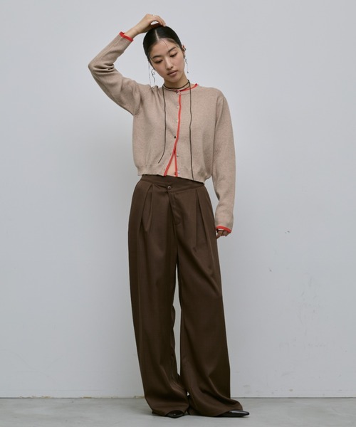 AIC.(エーアイシー)の「カラーコンビネーションニットカーディガン(カーディガン/ボレロ・レディース・ベージュ/グレー/アイボリー・FREE)」の14枚目の写真