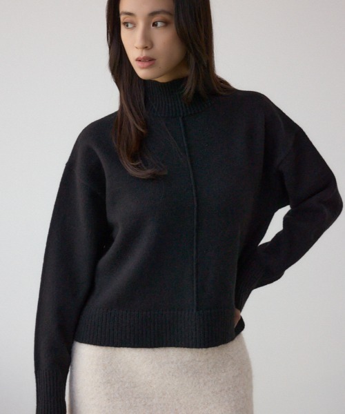 AZUL by moussy（アズールバイマウジー）の「アソートカラーハイネックニットトップス（ニット/セーター・レディース・ブルー/杢グレー/アイボリー/ブラック/レッド・FREE）」の3枚目の写真