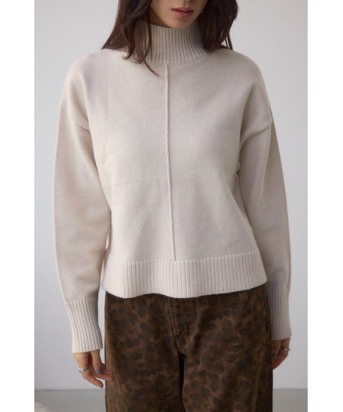 AZUL by moussy（アズールバイマウジー）の「アソートカラーハイネックニットトップス（ニット/セーター・レディース・ブルー/杢グレー/アイボリー/ブラック/レッド・FREE）」の6枚目の写真
