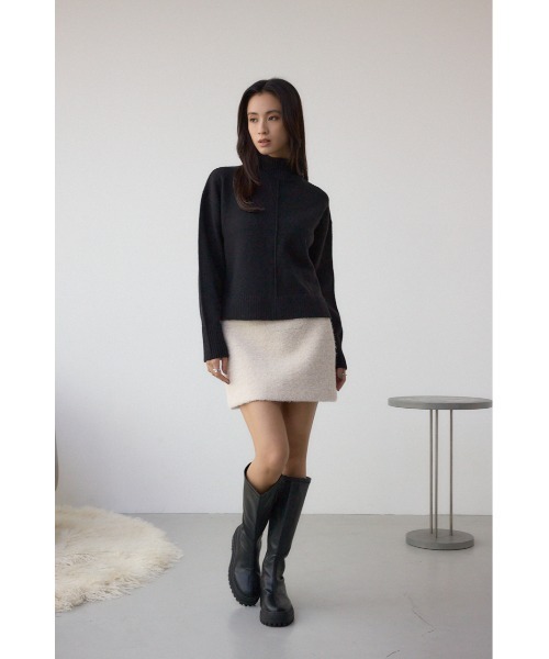 AZUL by moussy（アズールバイマウジー）の「アソートカラーハイネックニットトップス（ニット/セーター・レディース・ブルー/杢グレー/アイボリー/ブラック/レッド・FREE）」の21枚目の写真
