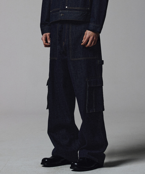 NOT4NERD(ノットフォーナード)の「Fatigue Cargo Denim Pants - Deep Indigo(デニムパンツ・レディース・その他・MEDIUM/LARGE/X-LARGE)」の1枚目の写真