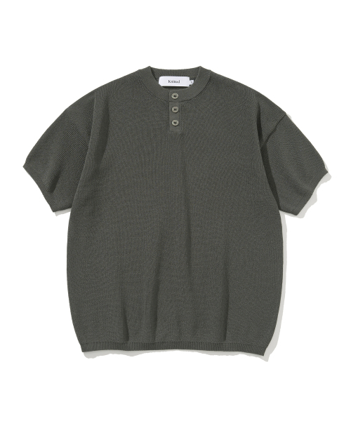KNITTED(ニッティド)の「クールエバー ヘンリーネック 半袖ニット チャコール(ニット/セーター・レディース・その他・LARGE/X-LARGE/MEDIUM)」の2枚目の写真