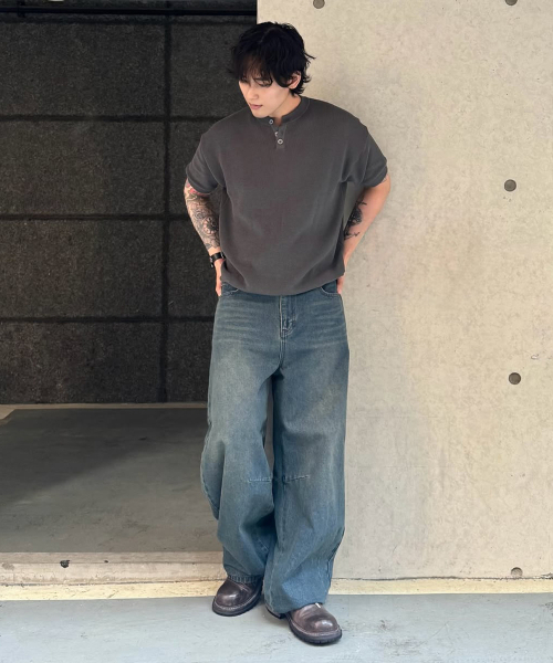 KNITTED(ニッティド)の「クールエバー ヘンリーネック 半袖ニット チャコール(ニット/セーター・レディース・その他・LARGE/X-LARGE/MEDIUM)」の8枚目の写真