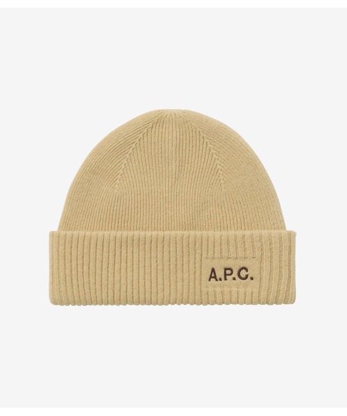 A.P.C.（アーペーセー）の「BONNET THIERS（ニットキャップ/ビーニー・メンズ・イエロー/ブラック/ベージュ系その他/グリーン系その他・ONESIZE）」の4枚目の写真