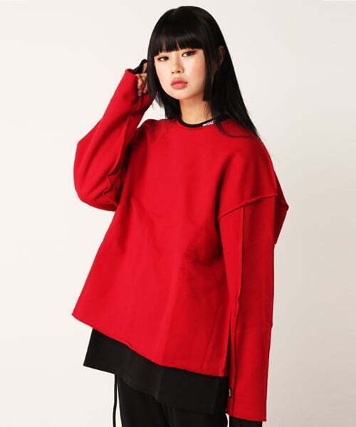 RESPECT(リスペクト)の「クロップレイヤードリスペクトスウェット(レッド)(スウェット・レディース・その他・LARGE/MEDIUM/X-LARGE)」の1枚目の写真