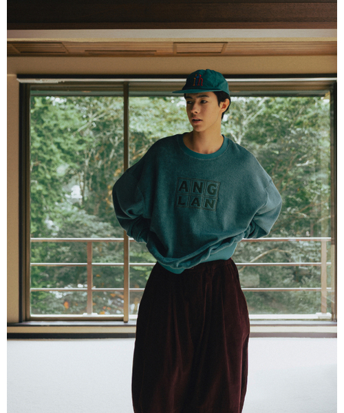 ANGLAN（アングラン）の「Terry Embroidered Pullover - Blue Green（スウェット・メンズ・その他・FREE）」の4枚目の写真