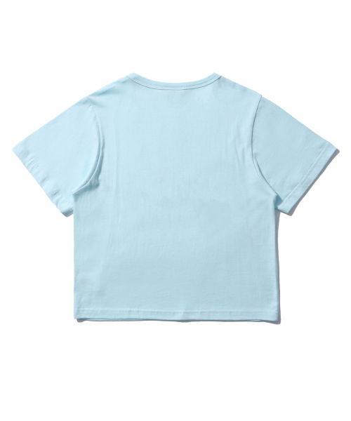 SEARCH410(サーチ410)の「ハートレタリングクロップTシャツブルー(Tシャツ/カットソー・レディース・その他・FREE)」の2枚目の写真
