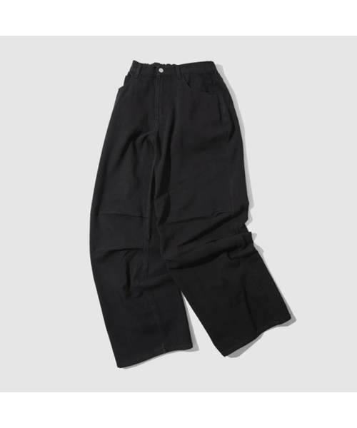 SOME PLACE(サムプレイス)の「コットンワイドパラシュートバンディングカーゴパンツ _ 4COLOR(その他パンツ・レディース・カーキ/ブラック/Beige/PINK・FREE)」の2枚目の写真