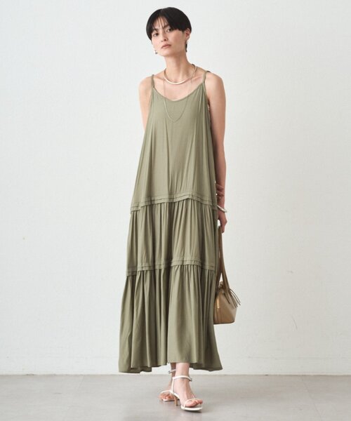 Loungedress サテンティアードキャミワンピース サテンティアードキャミワンピース（ワンピース）｜LOUNGEDRESS