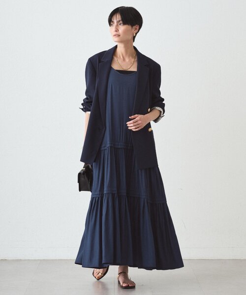 サテンティアードキャミワンピース（ワンピース）｜LOUNGEDRESS