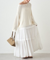 サテンティアードキャミワンピース