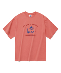20番手ラブ半袖Tシャツヴィンテージレッド