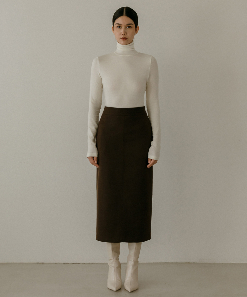 Novelle Stitch Skirt _ Brown