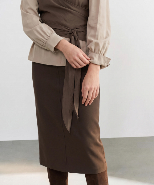 MAYVERU（メイバーユー）の「Novelle Stitch Skirt _ Brown（スカート・レディース・ブラウン・SMALL/MEDIUM）」の7枚目の写真