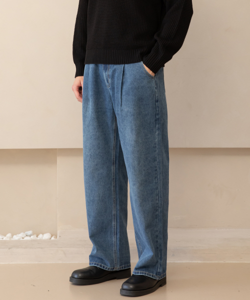 CHAMBROS（チャンブロス）の「ノンフェイドワイドデニムパンツ[ベーシックブルー]（デニムパンツ・レディース・その他・SMALL/MEDIUM/LARGE/X-LARGE/XX-LARGE）」の2枚目の写真