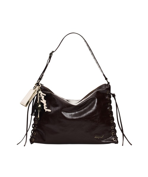 Desigual(デシグアル)の「Glossy Leather-Look Large Shoulder Bag/光沢レザー調 ラージ ショルダーバッグ(ショルダーバッグ・レディース・ブラウン・FREE)」の9枚目の写真