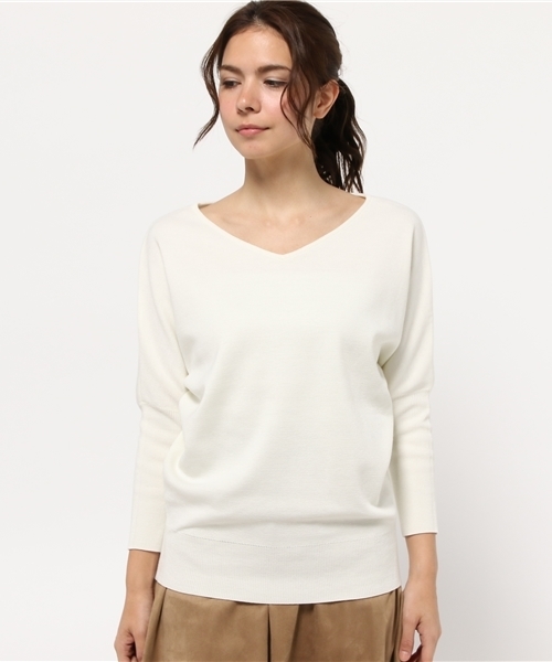 URBAN RESEARCH(アーバンリサーチ)の「UR ミラノリブドルマンニット(ニット/セーター・レディース・オフホワイト/グレー/イエロー/ライトブルー・FREE)」の14枚目の写真