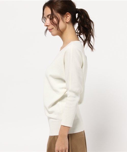 URBAN RESEARCH(アーバンリサーチ)の「UR ミラノリブドルマンニット(ニット/セーター・レディース・オフホワイト/グレー/イエロー/ライトブルー・FREE)」の8枚目の写真