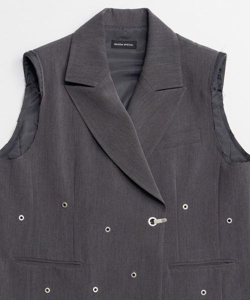 MAISON SPECIAL（メゾンスペシャル）の「Eyelet Over Gilet/アイレットオーバージレ（ベスト・レディース・グレー・FREE）」の12枚目の写真