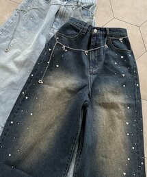 OLIVE des OLIVE | チェーン付きワイドデニムパンツ(その他パンツ)