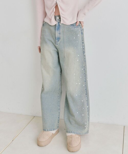 OLIVE des OLIVE（オリーブデオリーブ）の「チェーン付きワイドデニムパンツ（その他パンツ・レディース・ブルー/サックスブルー・MEDIUM/SMALL）」の13枚目の写真