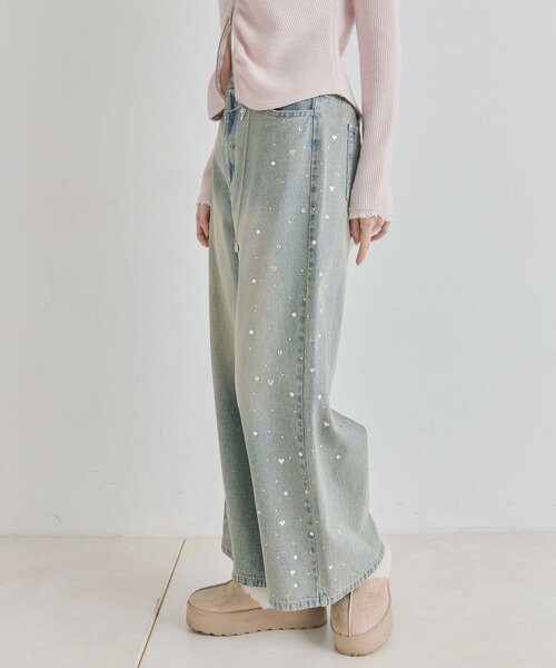 OLIVE des OLIVE（オリーブデオリーブ）の「チェーン付きワイドデニムパンツ（その他パンツ・レディース・ブルー/サックスブルー・MEDIUM/SMALL）」の15枚目の写真