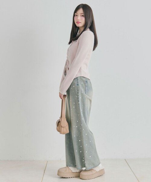 OLIVE des OLIVE（オリーブデオリーブ）の「チェーン付きワイドデニムパンツ（その他パンツ・レディース・ブルー/サックスブルー・MEDIUM/SMALL）」の17枚目の写真