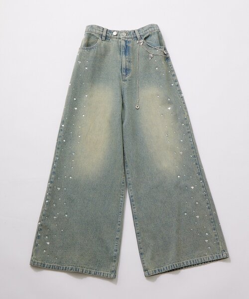 OLIVE des OLIVE（オリーブデオリーブ）の「チェーン付きワイドデニムパンツ（その他パンツ・レディース・ブルー/サックスブルー・MEDIUM/SMALL）」の19枚目の写真