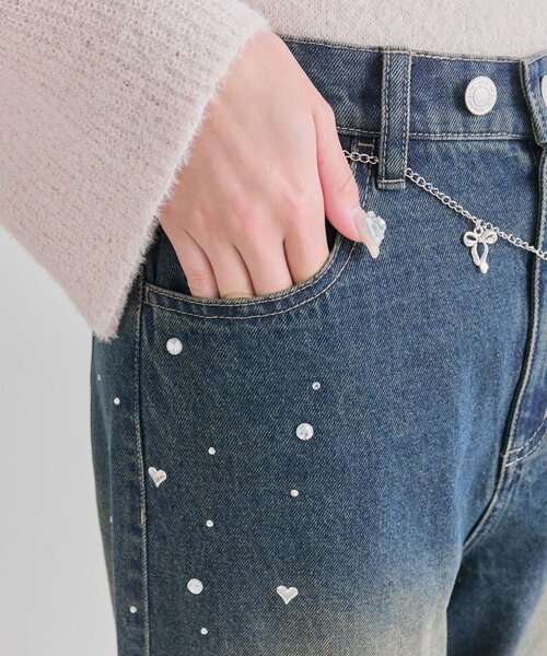 セール】チェーン付きワイドデニムパンツ（その他パンツ）｜OLIVE des