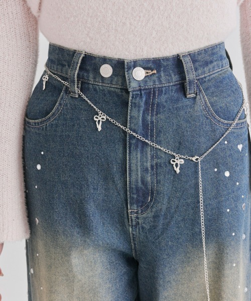 セール】チェーン付きワイドデニムパンツ（その他パンツ）｜OLIVE des