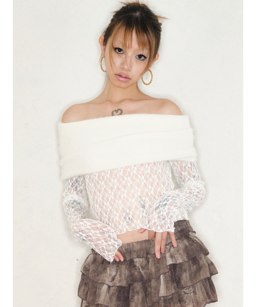EXPIRED GIRL(エクスパイアードガール)の「Swan Top IVORY(Tシャツ/カットソー・レディース・その他・FREE)」の1枚目の写真