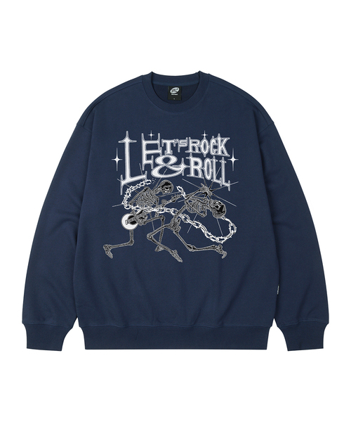 WILDROCK（ワイルドロック）の「レッツロックアンドロール オーバーサイズ スウェット_9 COL（スウェット・メンズ・ブラック/ベージュ/ネイビー/ブラウン/ピンク/ブルー/アイボリー/ダークグレー/チャコール・SMALL/MEDIUM/LARGE）」の7枚目の写真