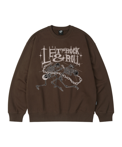 WILDROCK（ワイルドロック）の「レッツロックアンドロール オーバーサイズ スウェット_9 COL（スウェット・メンズ・ブラック/ベージュ/ネイビー/ブラウン/ピンク/ブルー/アイボリー/ダークグレー/チャコール・SMALL/MEDIUM/LARGE）」の6枚目の写真