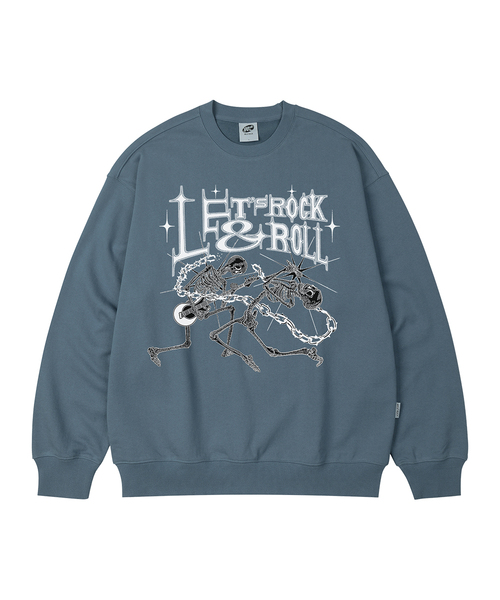 WILDROCK（ワイルドロック）の「レッツロックアンドロール オーバーサイズ スウェット_9 COL（スウェット・メンズ・ブラック/ベージュ/ネイビー/ブラウン/ピンク/ブルー/アイボリー/ダークグレー/チャコール・SMALL/MEDIUM/LARGE）」の8枚目の写真