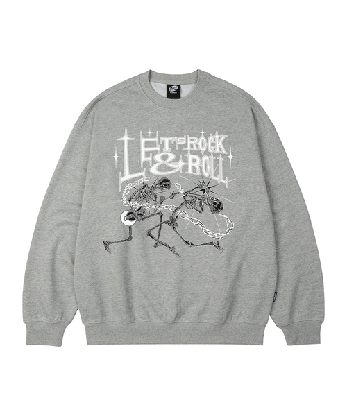 WILDROCK（ワイルドロック）の「レッツロックアンドロール オーバーサイズ スウェット_9 COL（スウェット・メンズ・ブラック/ベージュ/ネイビー/ブラウン/ピンク/ブルー/アイボリー/ダークグレー/チャコール・SMALL/MEDIUM/LARGE）」の4枚目の写真