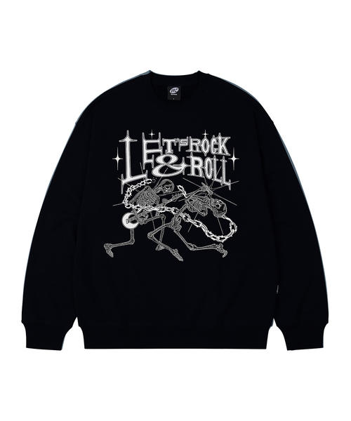 WILDROCK（ワイルドロック）の「レッツロックアンドロール オーバーサイズ スウェット_9 COL（スウェット・メンズ・ブラック/ベージュ/ネイビー/ブラウン/ピンク/ブルー/アイボリー/ダークグレー/チャコール・SMALL/MEDIUM/LARGE）」の3枚目の写真