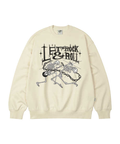 WILDROCK（ワイルドロック）の「レッツロックアンドロール オーバーサイズ スウェット_9 COL（スウェット・メンズ・ブラック/ベージュ/ネイビー/ブラウン/ピンク/ブルー/アイボリー/ダークグレー/チャコール・SMALL/MEDIUM/LARGE）」の11枚目の写真