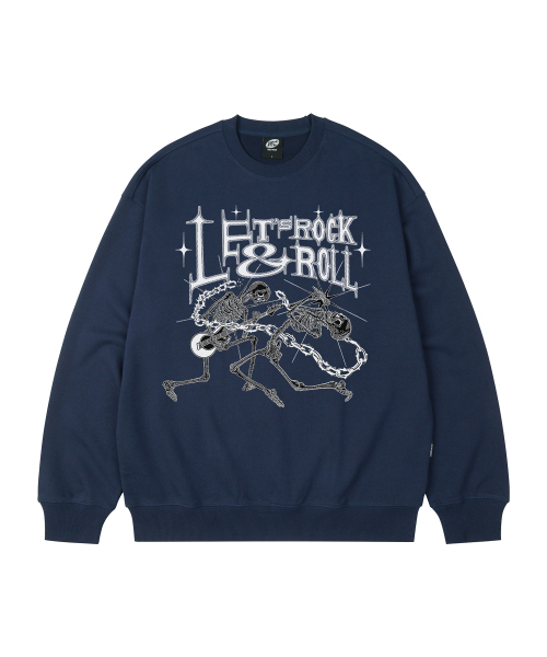 WILDROCK（ワイルドロック）の「レッツロックアンドロール オーバーサイズ スウェット_9 COL（スウェット・メンズ・ブラック/ベージュ/ネイビー/ブラウン/ピンク/ブルー/アイボリー/ダークグレー/チャコール・SMALL/MEDIUM/LARGE）」の15枚目の写真