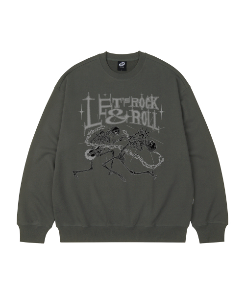 WILDROCK（ワイルドロック）の「レッツロックアンドロール オーバーサイズ スウェット_9 COL（スウェット・メンズ・ブラック/ベージュ/ネイビー/ブラウン/ピンク/ブルー/アイボリー/ダークグレー/チャコール・SMALL/MEDIUM/LARGE）」の18枚目の写真