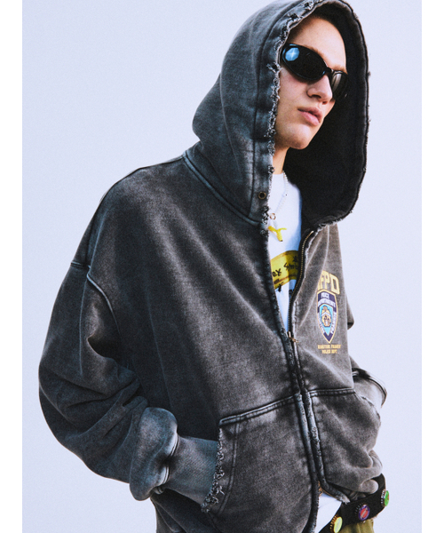 HFPD HOOD ZIPUP BLACK（パーカー）｜HIGHTIDEFRANKIE（ハイタイド