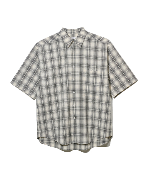 Oversized poplet short sleeve shirt (check) 【公式通販】