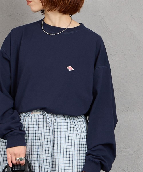 DANTON（ダントン）の「[DANTON/ダントン] ワンポイントロゴ スウェットライクロンT（Tシャツ/カットソー・レディース・ネイビー/ブラック/ホワイト/ホワイト系/アイボリー・XL/L/M）」の5枚目の写真