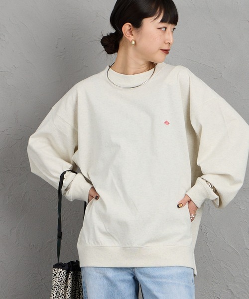 DANTON（ダントン）の「[DANTON/ダントン] ワンポイントロゴ スウェットライクロンT（Tシャツ/カットソー・レディース・ネイビー/ブラック/ホワイト/ホワイト系/アイボリー・XL/L/M）」の2枚目の写真