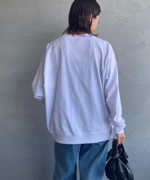 DANTON（ダントン）の「[DANTON/ダントン] ワンポイントロゴ スウェットライクロンT（Tシャツ/カットソー・レディース・ネイビー/ブラック/ホワイト/ホワイト系/アイボリー・XL/L/M）」の20枚目の写真