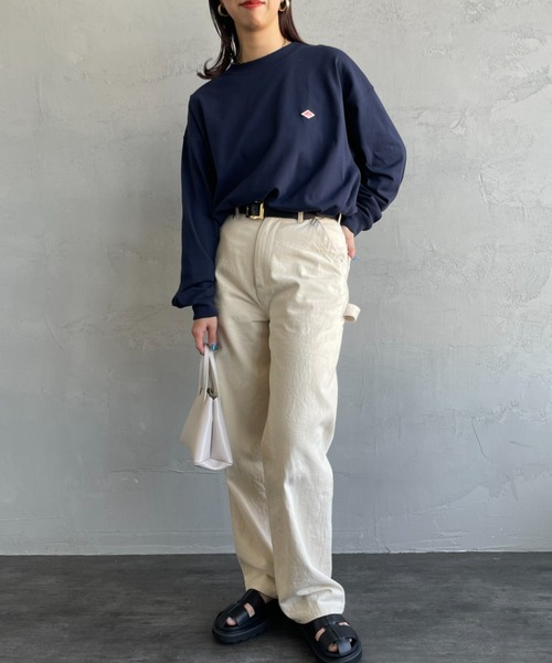 DANTON（ダントン）の「[DANTON/ダントン] ワンポイントロゴ スウェットライクロンT（Tシャツ/カットソー・レディース・ネイビー/ブラック/ホワイト/ホワイト系/アイボリー・XL/L/M）」の19枚目の写真