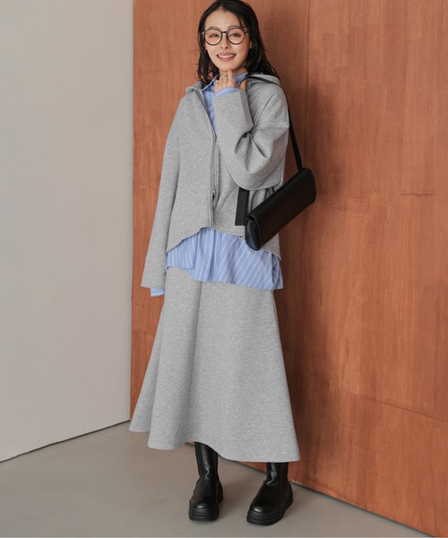 セール】【裏起毛】パーカー＆フレアスカートセットアップ