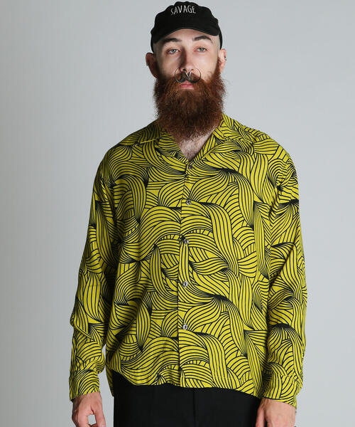 schott(ショット)の「Schott/ショット/BANANA RAYON SHIRT/バナナ レーヨンシャツ(シャツ/ブラウス・メンズ・イエロー・M/L/XL/2XL)」の4枚目の写真