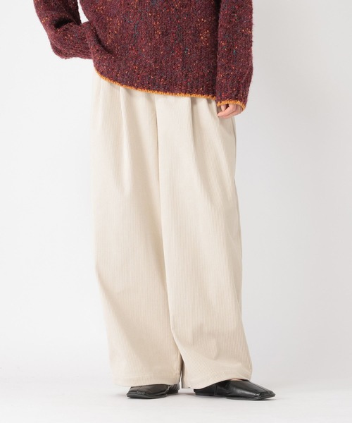 studio CLIP（スタディオクリップ）の「【イージーケア】コーデュロイワイドパンツ[プチ・プラスサイズあり]（その他パンツ・レディース・ネイビー/カーキ/ナチュラル・FREE/PF/ﾌﾘｰ(L)）」の7枚目の写真